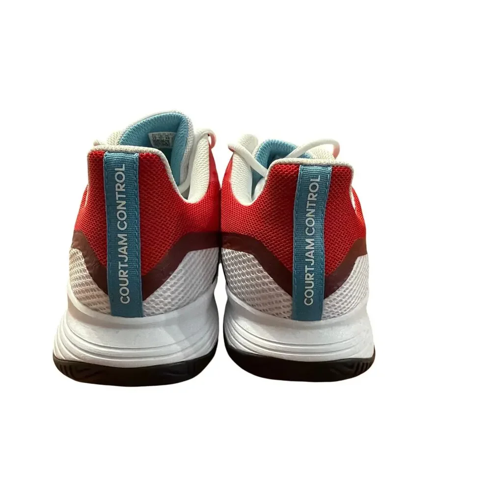 Adidas Mens CourtJam Control M White Red Black Tennis Shoes Sneakers Size 13 New